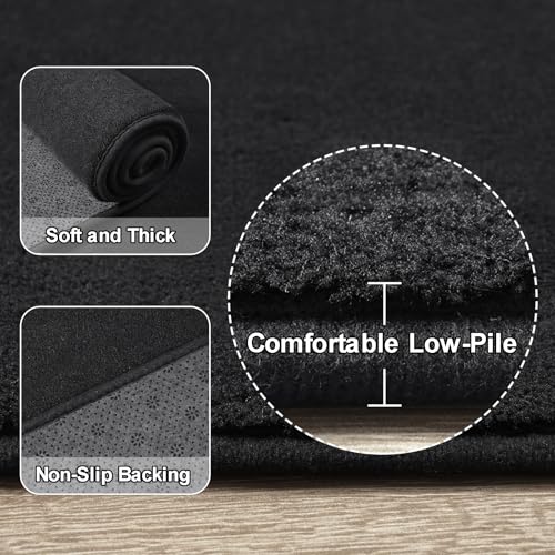 Amearea Modern Soft Hallway Runner Rug, 3x8 Feet Long Runners for Hallways - color: Black, size: 3' x 8' (Runner)