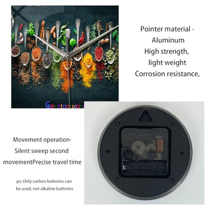 Kitchen Wall Clocks Battery Operated 14 Inch - color: Black3, size: 14 Inch