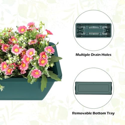 Raised Garden Bed 3 Tier Vertical Garden Planter Standing Garden Bed Planter Box Outdoor Herb Planter with Drainage Holes Removable Tray for Patio Balcony Porch Green - color: Green