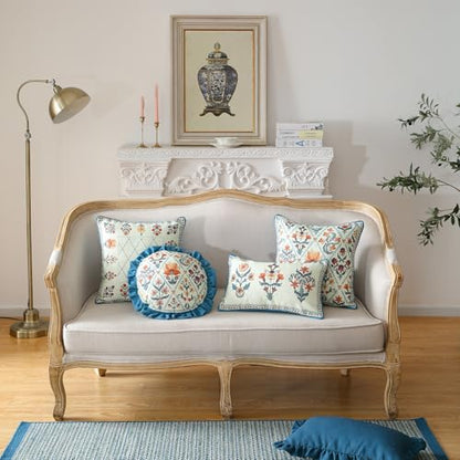ISAENNE Designer Rectangle Throw Pillow Cover,Set of 2,20"x12" - color: Floralsea a, size: 20" x 12" (Pack of 2)