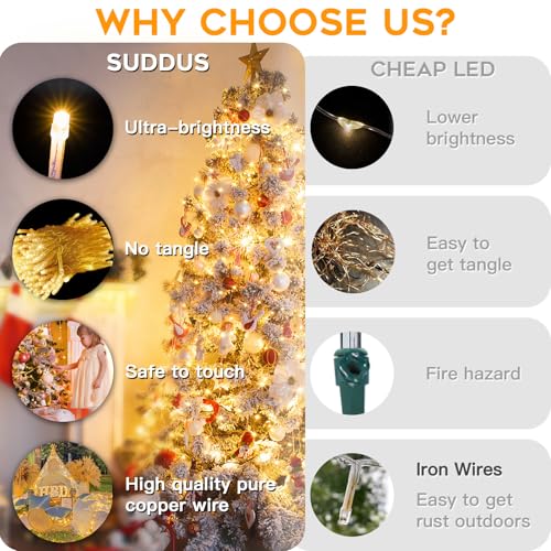 suddus Christmas String Lights 100 LED Connectable Fairy Lights Warm White - color: Warm White Linkable, size: 100LED