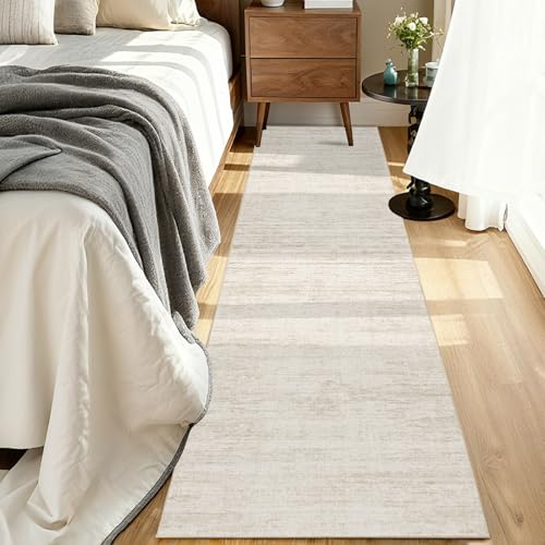 2x5 Washable Runner Rugs，Modern Abstract Rug Runner,Ultra-Thin Kitchen Runner Rug Non-Slip Backing Entryway Runners,Bathroom Carpet for Hallways,Bedroom，Laundry Room - color: Beige, size: 2' x 5' (Runner)
