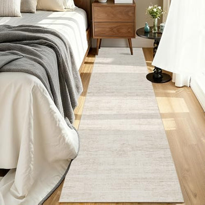 2x5 Washable Runner Rugs，Modern Abstract Rug Runner,Ultra-Thin Kitchen Runner Rug Non-Slip Backing Entryway Runners,Bathroom Carpet for Hallways,Bedroom，Laundry Room - color: Beige, size: 2' x 5' (Runner)