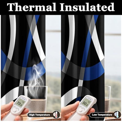weesire Black and Blue Blackout Curtains, 52 x 63 Inch, Grommet, 2 Panels - color: P1-blue, size: 52"W x 63"L (Pack of 2)