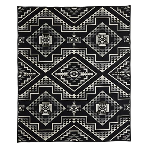Pendleton Jacquard Unnapped Twin Blanket, 64 x 80 in, Heirloom Virgin Wool - color: Oxbow, size: Twin (64" x 80")