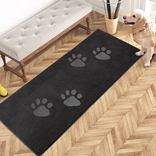 PURRUGS Hallway Runner Rug, 24" x 59", Charcoal - color: Charcoal, size: 24" X 59"