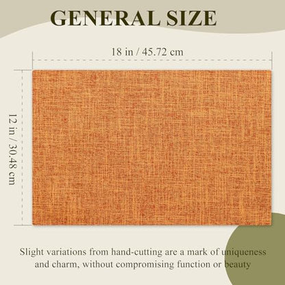 KXN Placemats Set of 4, Durable Dual-Layer Fabric Table Mats, Orange - color: Orange