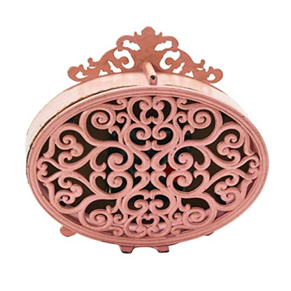 Creative Co-Op Distressed Pewter Mantel Clock, Pink - color: Pink
