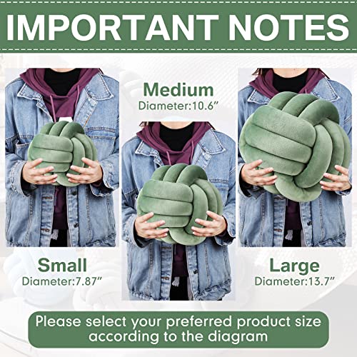Namalu 10.6 Inches 2 Pcs Knot Pillow Decorative Throw Pillow, Dark Green - color: Dark Green, size: 10.6 Inches