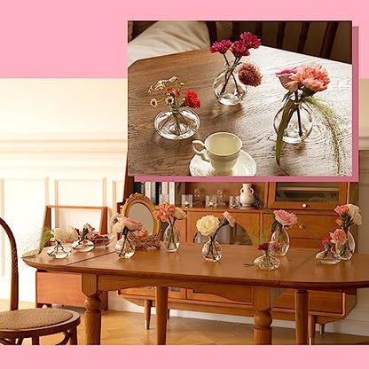 28 Clear Bud Vases in Bulk, Glass Small Bud Vase for Centerpieces - color: Clear Set of 28