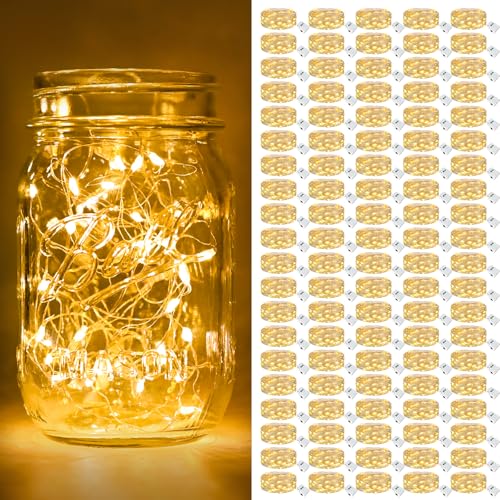 btfarm 100 Pack Fairy Lights Battery Operated Twinkle Lights with 3 Modes - color: Warm White, size: 100 Pack