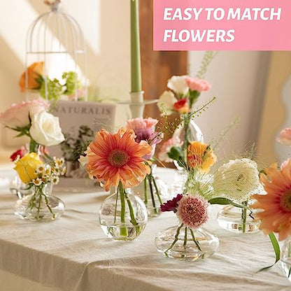 28 Clear Bud Vases in Bulk, Glass Small Bud Vase for Centerpieces - color: Clear Set of 28
