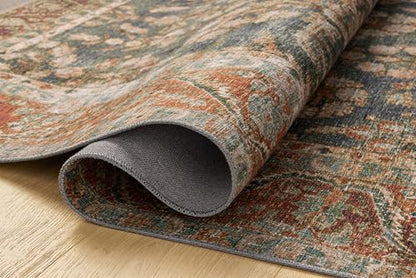 Loloi Chris Loves Julia Jules Ocean/Spice 7'-6" x 9'-6" Area Rug - color: Ocean / Spice, size: 7'6" x 9'6" (Rectangular)