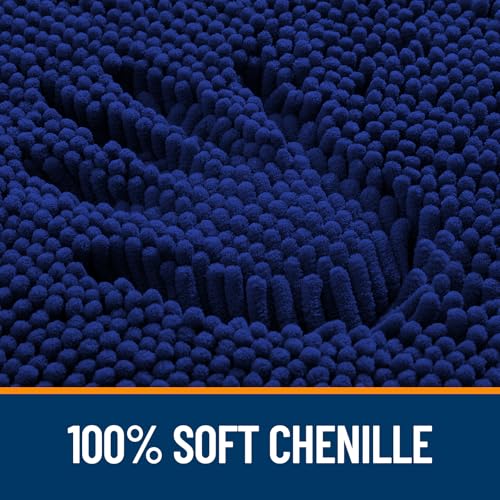 OLANLY Toilet Rugs U-Shaped 20x20, Soft Absorbent Chenille Contour Rugs - color: Navy, size: 20" X 20" Contour Rug