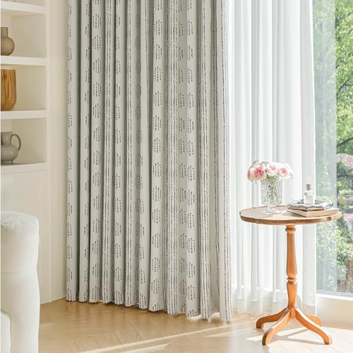 100% Blackout Black Boho Curtains, 72 Inches, 2 Panels for Bedroom - color: Black, size: 52"W x 72"L (Pack of 2)