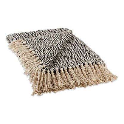 DII Diamond Throw Collection Cotton Woven, 50x60, Black - color: Black, size: 50x60"