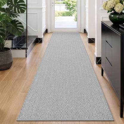 LUMI Ultra Thin Runner Rug for Hallway 2'4"x12', Entryway Rug, Light Gray - color: Gray - Light, size: 2'4" x 12' (28"x144")