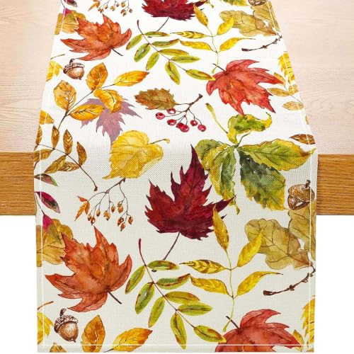 ONFAON Fall Decorations for Home, Fall Maple Leaves Table Runner - size: table runner-Fall Leave