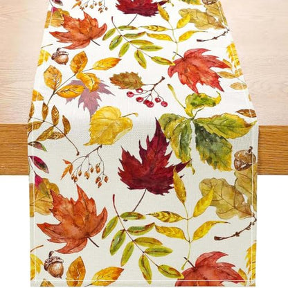 ONFAON Fall Decorations for Home, Fall Maple Leaves Table Runner - size: table runner-Fall Leave