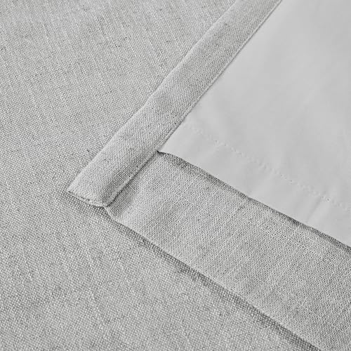 Vision Home Light Gray Pinch Pleated Full Blackout Curtains Linen Blended Room Darkening Curtain Panels 63 inch for Living Room Bedroom Thermal Insulated Pinch Pleat Drapes with Hooks 40" Wx63 Lx2 - color: Light Gray, size: 40"W x 63"L (Pack of 2)
