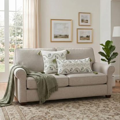 ISAENNE Designer Printed Rectangle Throw Pillow Cover,Set of 2,28"x12" - color: Mosella D, size: 28" x 12" (Pack of 2)