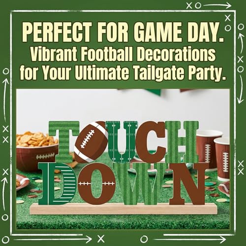 Football Table Decor Centerpiece, Touch Down Metal Table Sign - style: Touch Down Football
