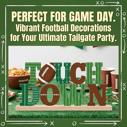 Football Table Decor Centerpiece, Touch Down Metal Table Sign - style: Touch Down Football