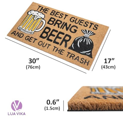 Funny Coir Door Mats Outside and Inside, Beer, 17 x 30 in - color: Beer