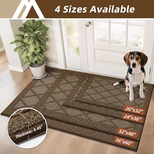 COSY HOMEER Non-Slip Door Mat 20"x32",Entryway Rugs Low Profile,Brown - color: Brown, size: 2'8" x 1'8" (Rectangular)