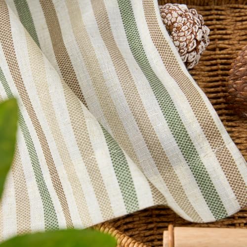 jinchan Linen Boxter Stripe Valances for Window 16 inch,Muti Green,1 Panel - color: Boxter Stripe | Multi Green on Linen, size: 50"W x 16"L (Pack of 1)
