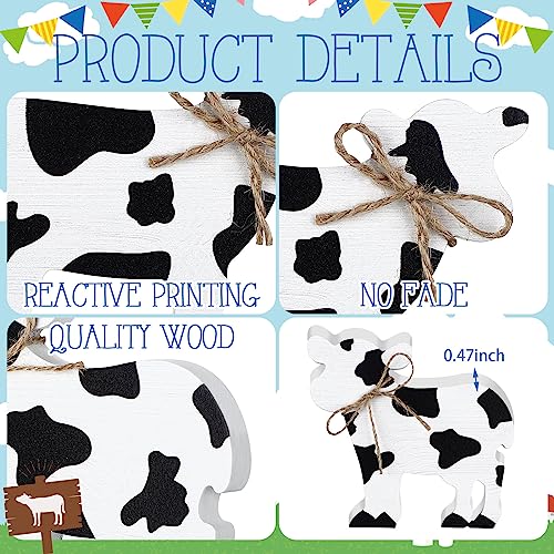 Redbaker 3 Pcs Farmhouse Cow Table Decor Wooden Cow Cutouts for Christmas - style: Cow