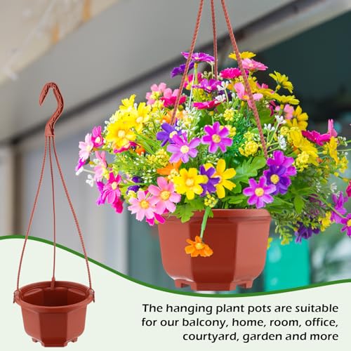 Roshtia 24 Pcs Hanging Planter Pot with Hook, Brown, 5 Inch - color: Brown, size: 5 Inch