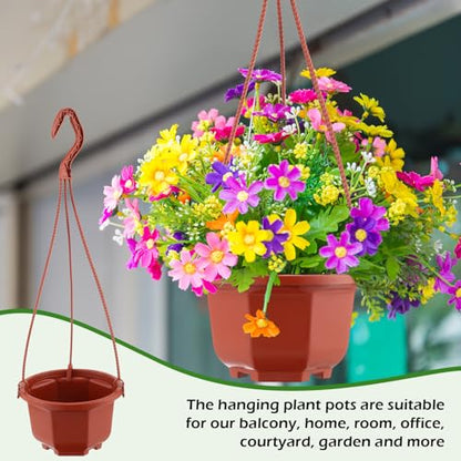 Roshtia 24 Pcs Hanging Planter Pot with Hook, Brown, 5 Inch - color: Brown, size: 5 Inch