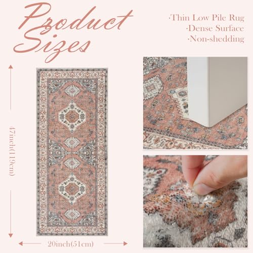 Seavish Terracotta Bath Runner, 20x47 Inch Coral Absorbent Boho Bath Mat - color: Terracotta/Coral, size: 20 x 47 inch