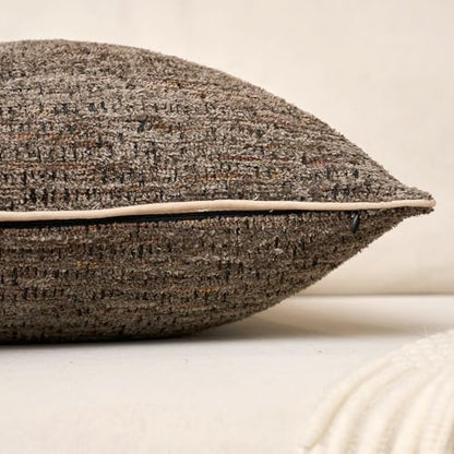 Yangest Chenille Pillow Cover 12 x 20 Inches, Thick Textured Rectangle Throw Pillow Cover Farmhouse Modern Soft Accent Couch Neutral Pillow Cover for Living Room Bedroom, Gray Brown - color: Gray Brown, size: 20" x 12" (Pack of 1)