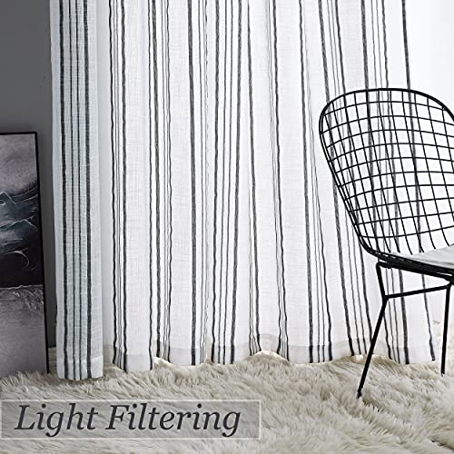 SXZJTEX Black White Striped Kitchen Curtains Valance for Windows 16 Inch - color: Black, size: 55"W x 16"L (Pack of 1)