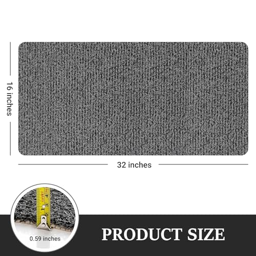 LuxStep Shower Mat Bathtub Mat,Non-Slip Bath Mat with Drain, Quick Drying - color: Black, size: 32" x 16" (Rectangular)