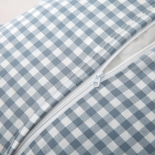 Mywinlle Blue Plaid Ruffle Gingham Throw Pillow Covers 18"x18" Set of 2 - color: Blue Gingham, size: 18" x 18" (Pack of 2)