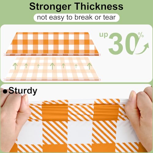 Smiry Disposable Rectangle Plastic 54 x 108 Inch Table Cloth 3 Pack - color: Thanksgiving Orange