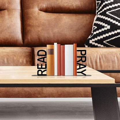 Charming Read and Pray Decorative Bookends - Unique and Cute Bookends for Shelves, Unique and Decorative Book Ends