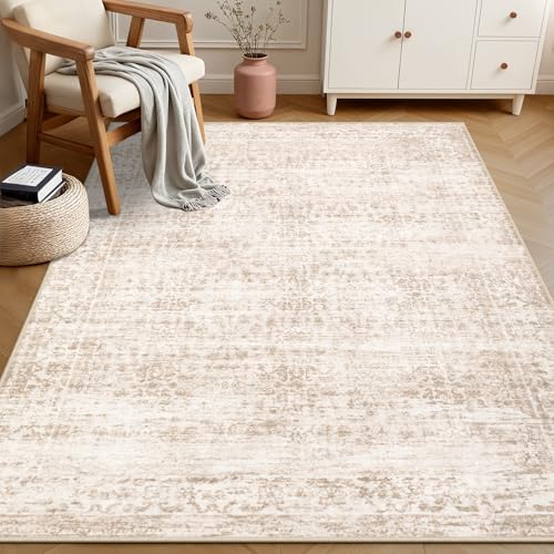 4x6 Area Rugs Living Room: Washable Rug for Bedroom Beige Brown - color: Beige Brown, size: 4' x 6' (Rectangular)