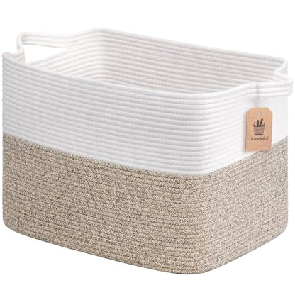 Goodpick 50L Large Woven Storage Basket, 18" x 14" x 12", Light Brown - color: Light Brown, size: 18"L x 14"W x 12"H