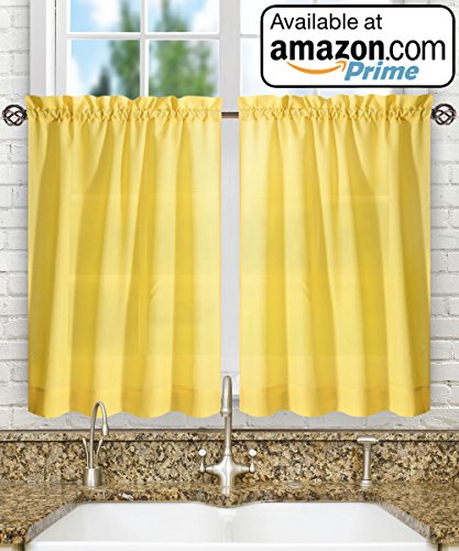 Ellis Curtain Stacey 54-by-13 Inch Ruffled Filler Valance (Yellow) - color: Yellow