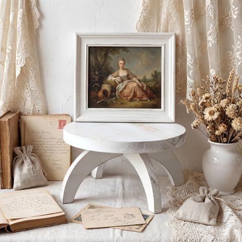 Novabright 2 Pcs Short Plant Stand Small Wood Plant Stool, White - color: White