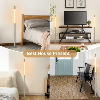 Modern LED Corner Floor Lamp, Slim Minimalist Floor Lamp