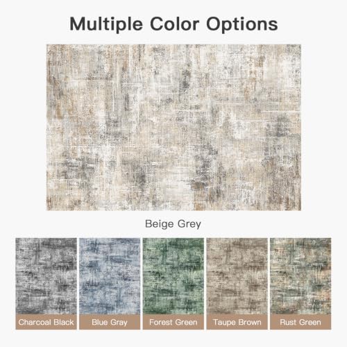 7x10 Area Rug for Living Room, Abstract Washable Non-Slip Carpet, Gold - color: Grey/Gold, size: 7' x 10' (Rectangular)