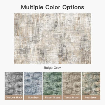 7x10 Area Rug for Living Room, Abstract Washable Non-Slip Carpet, Gold - color: Grey/Gold, size: 7' x 10' (Rectangular)