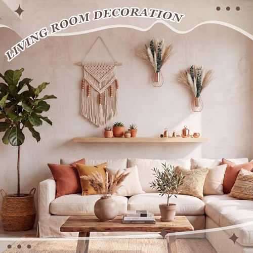 Otoolling Boho Wall Decor Set of 2, Rose Gold, Pampas,Eucalyptus - color: Rose Gold, style: Pampas,Eucalyptus