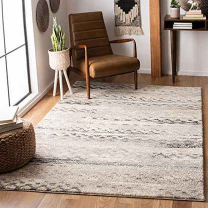SAFAVIEH Retro Collection Accent Rug - 4' x 6', Cream & Grey, Modern Abstract Design, Non-Shedding & Easy Care, Ideal for High Traffic Areas in Entryway, Living Room, Bedroom (RET2136-1180) - size: 4' x 6' (Rectangular)