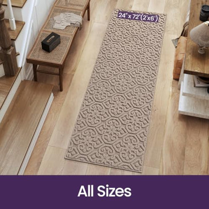DEXI Hallway Runner Rug Non Slip, 2x6 Washable Runners Carpet, Beige - color: Beige, size: 24" X 72" (Runner)